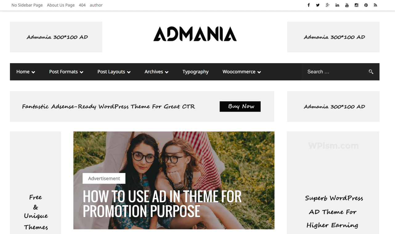 Admania Adsense Optimised WordPress Theme