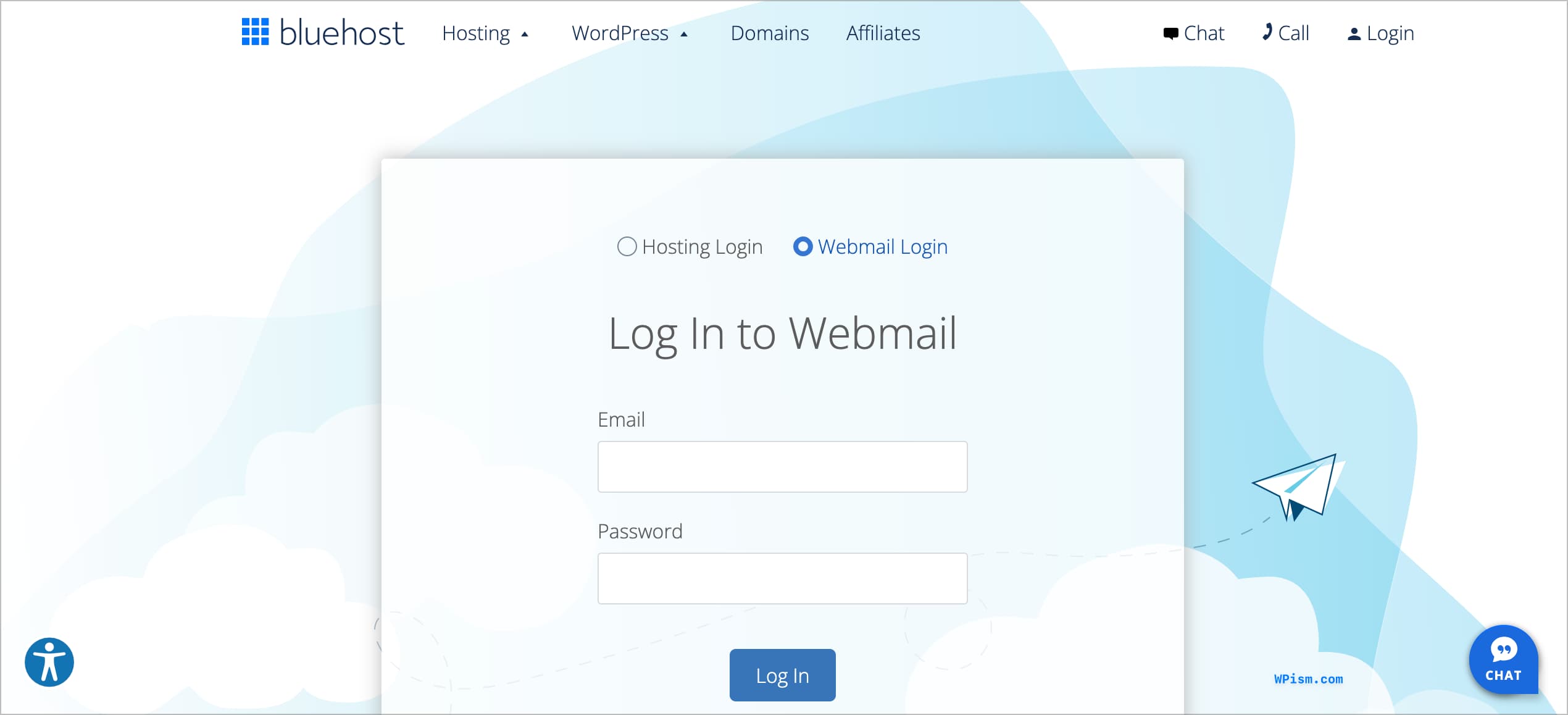 Bluehost Login into Webmail Account