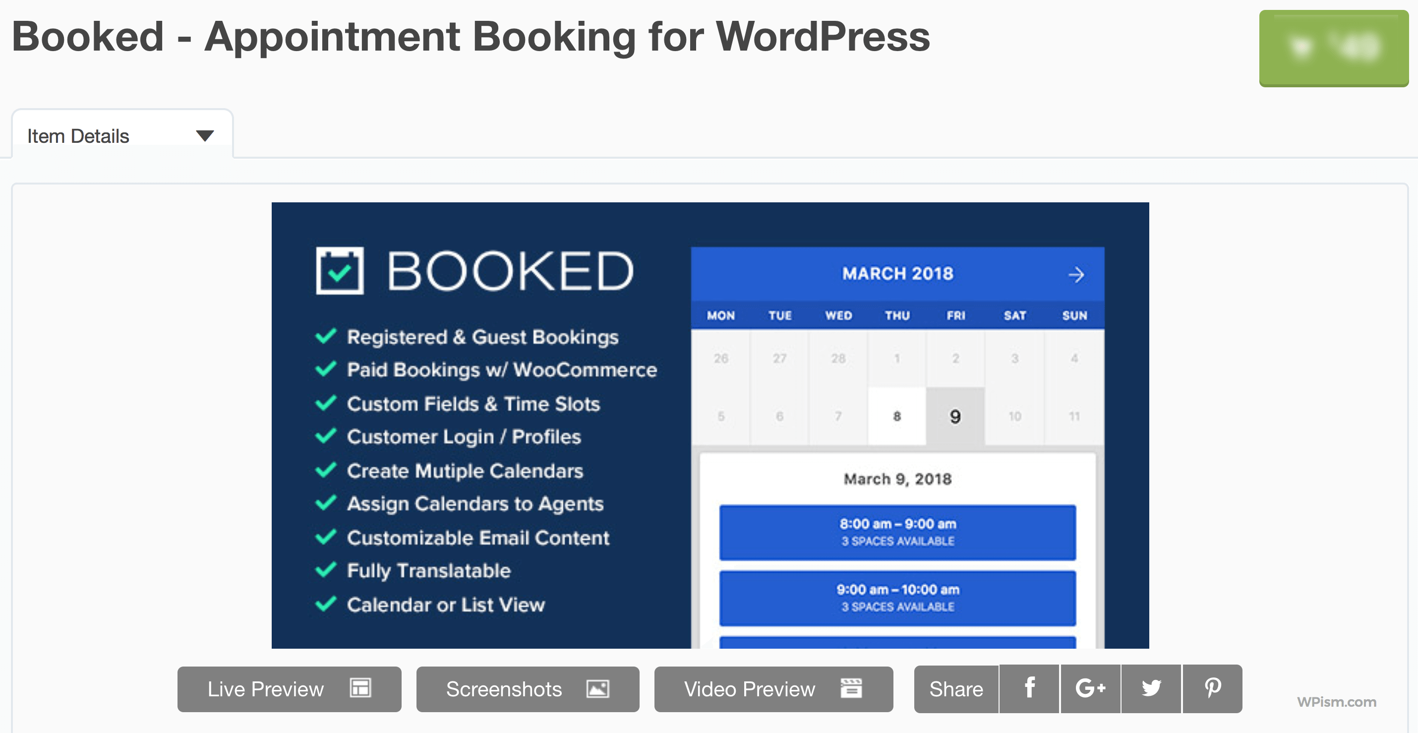 Booked Appointment Booking for WordPress Codecanyon