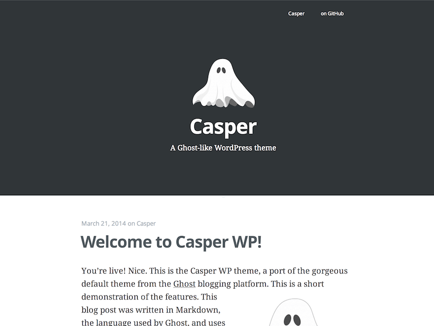 Casper By gojukebox WordPress Medium Theme