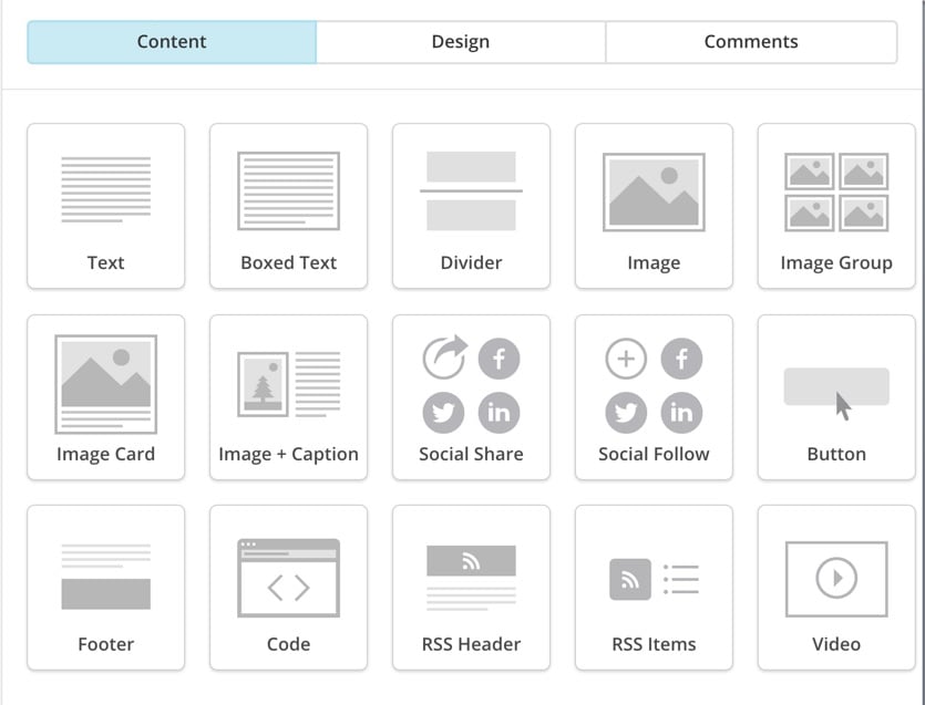 Content Design and Comments MailChimp RSS template