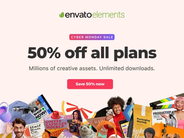 Envato Elements Black Friday Cyber Monday Deal Offer