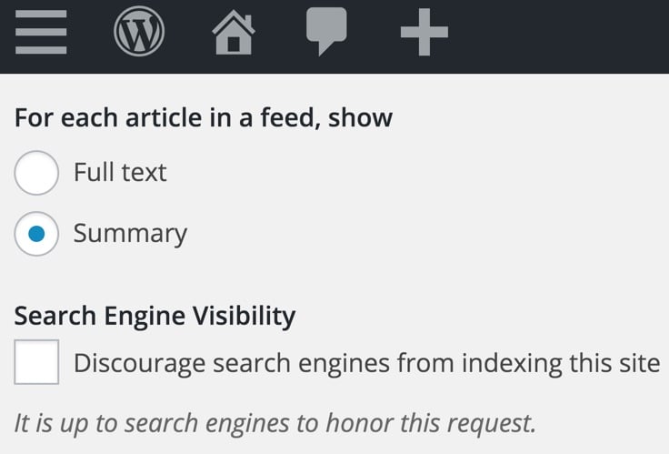 Feed Settings Summary WordPress