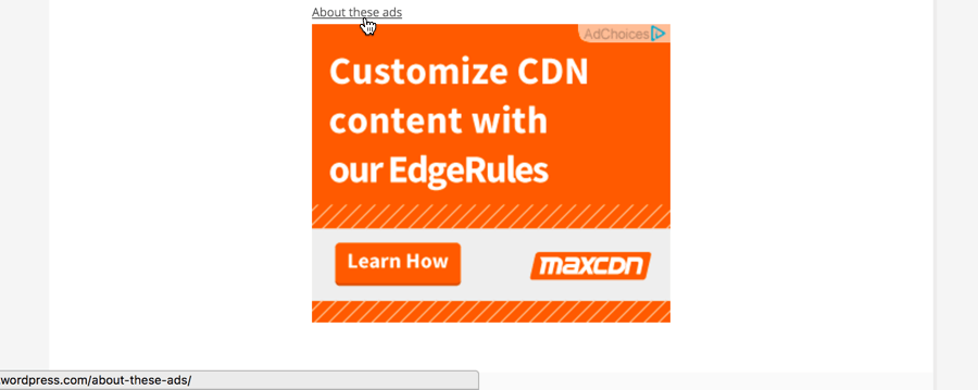 MaxCDN Ad on WordAds