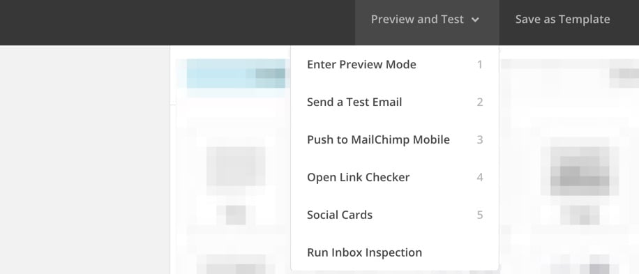 Preview and Test Options MailChimp RSS