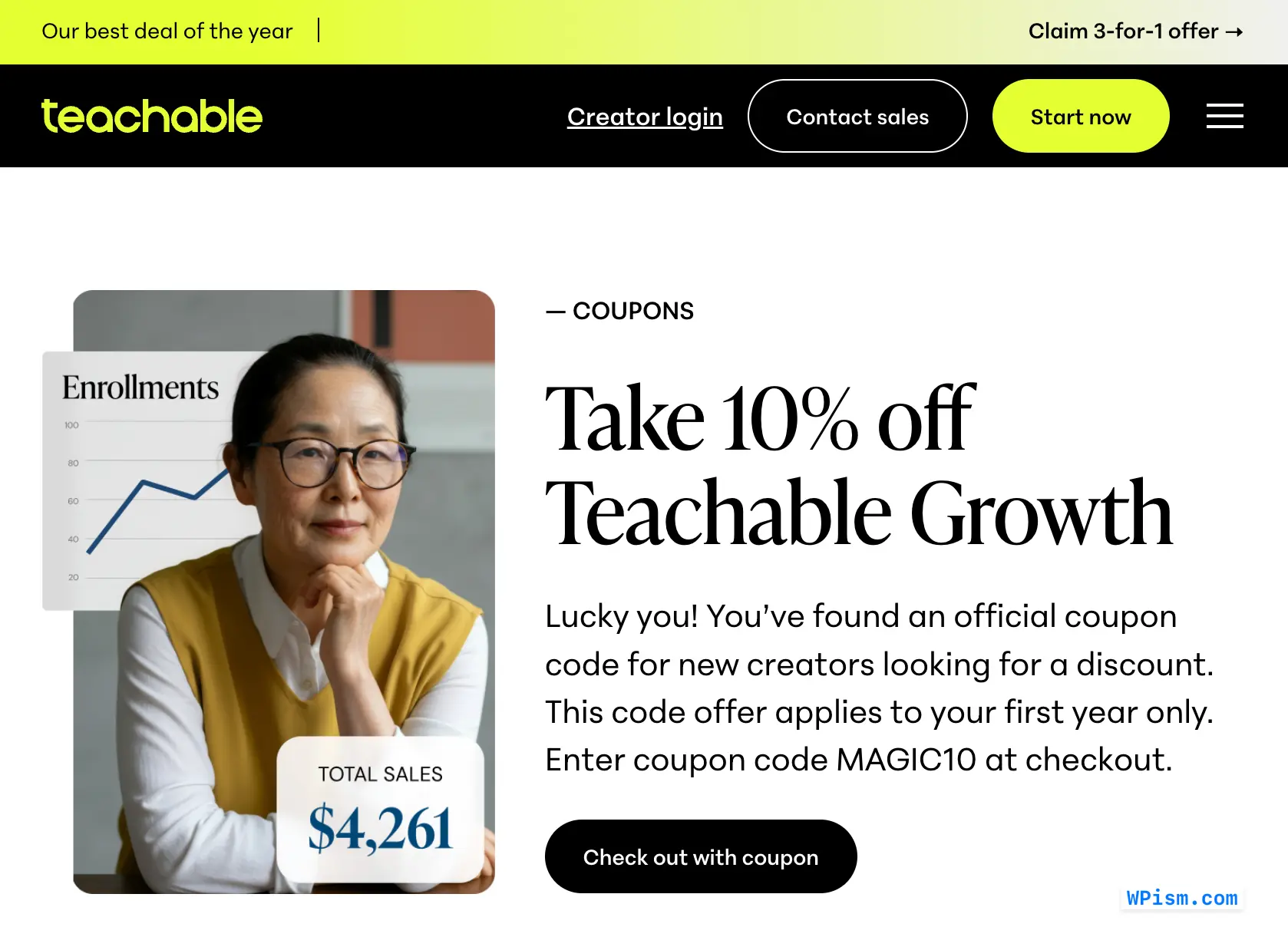 Teachable Coupon Page Main Offer Latest
