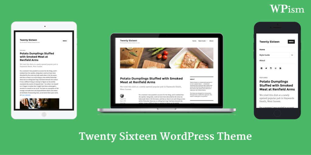 Twenty Sixteen WordPress Theme 2016