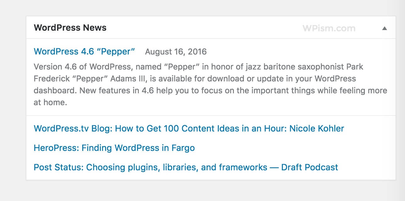 WordPress News Section with WordPress Planet Blogs